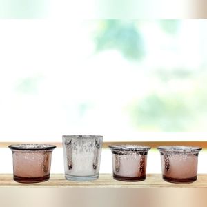 Spanish Copper and Silver Mercury Glass Tealight and Votive Candle Holders